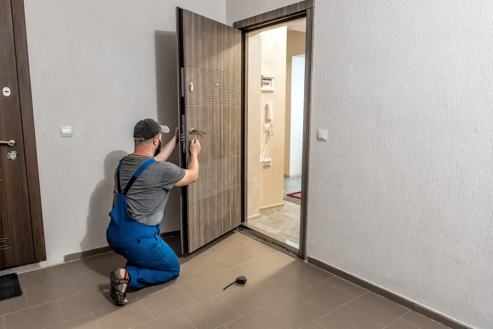 Porte travail serrure